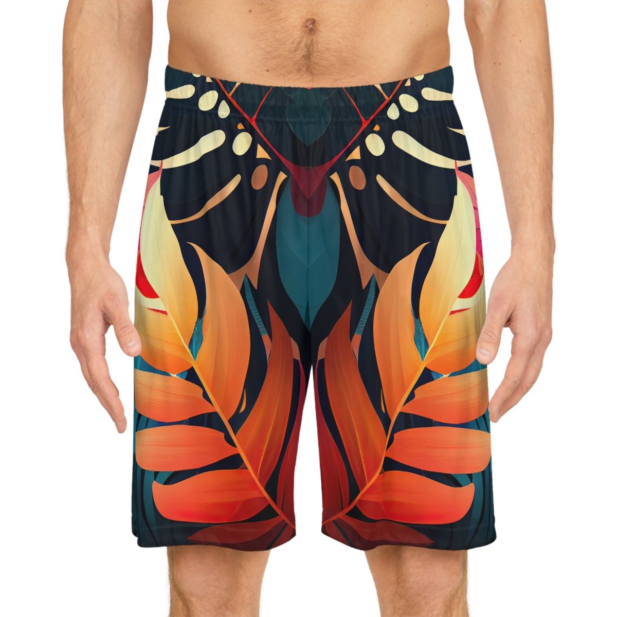 Colorful Tropical Basketball Shorts - Earthbound Pacific