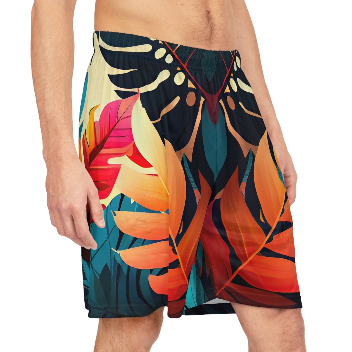 Colorful Tropical Basketball Shorts - Earthbound Pacific