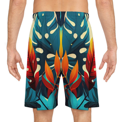 Colorful Tropical Basketball Shorts - Earthbound Pacific