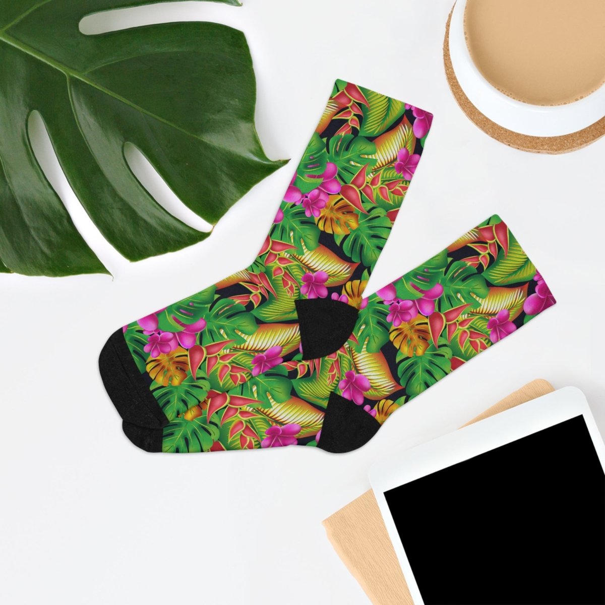 Colorful Tropical Floral Socks | Eco - Friendly 18336183127972189847 Earthbound Pacific