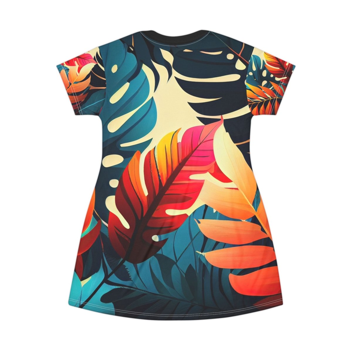 Colorful Tropical T-Shirt Dress - Earthbound Pacific