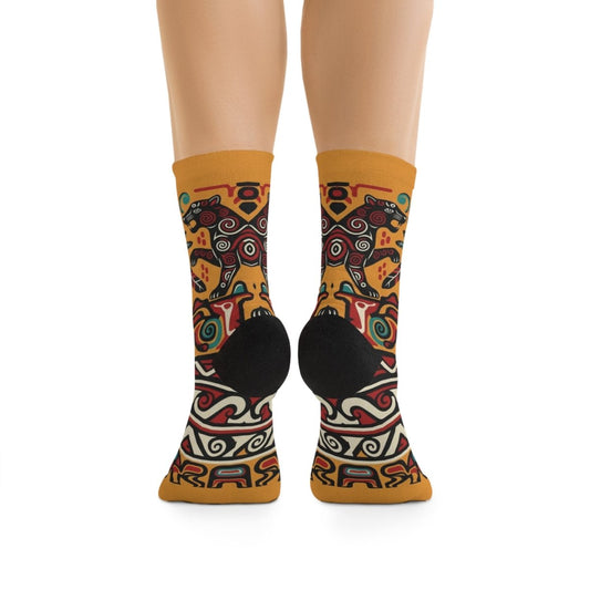 Crew Socks Eco - Friendly Tribal Design 23444537813751912896 Earthbound Pacific