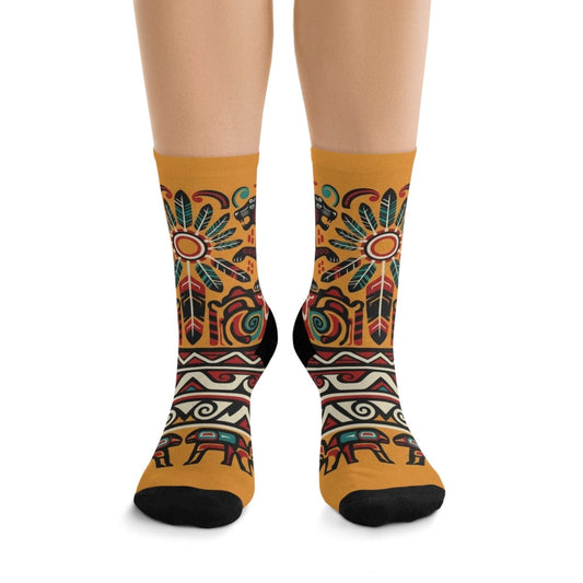 Crew Socks Eco - Friendly Tribal Design 23444537813751912896 Earthbound Pacific