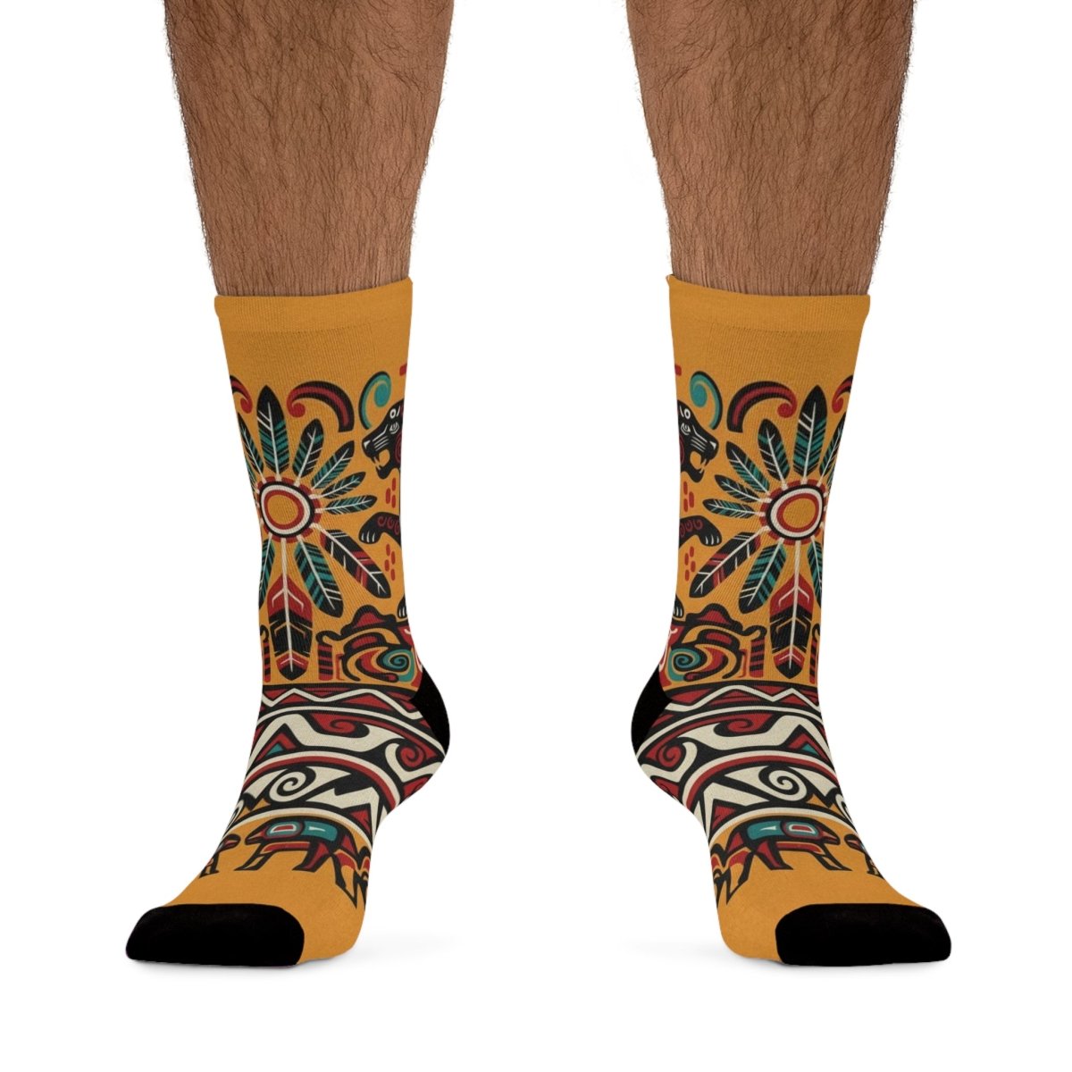 Crew Socks Eco - Friendly Tribal Design 23444537813751912896 Earthbound Pacific