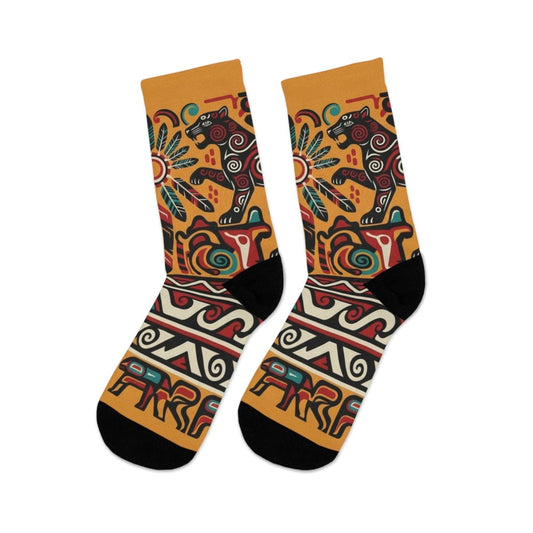 Crew Socks Eco - Friendly Tribal Design 23444537813751912896 Earthbound Pacific