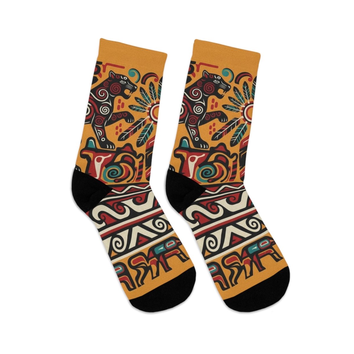 Crew Socks Eco - Friendly Tribal Design 23444537813751912896 Earthbound Pacific