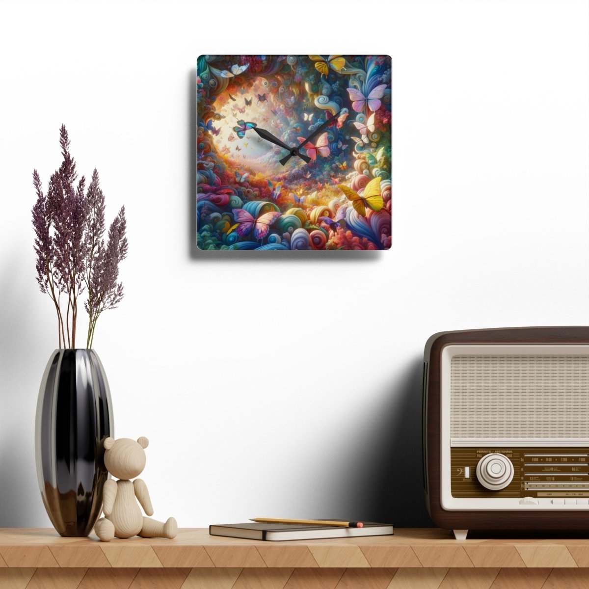 Custom Design Magical Butterflies Wall Clock - Earthbound Pacific