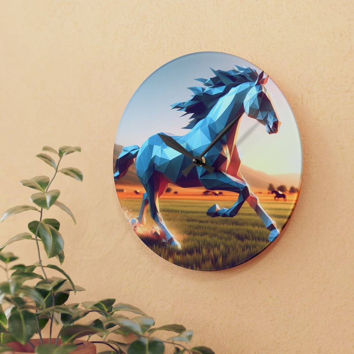 Custom Galloping Horse Wall Clock - Earthbound Pacific