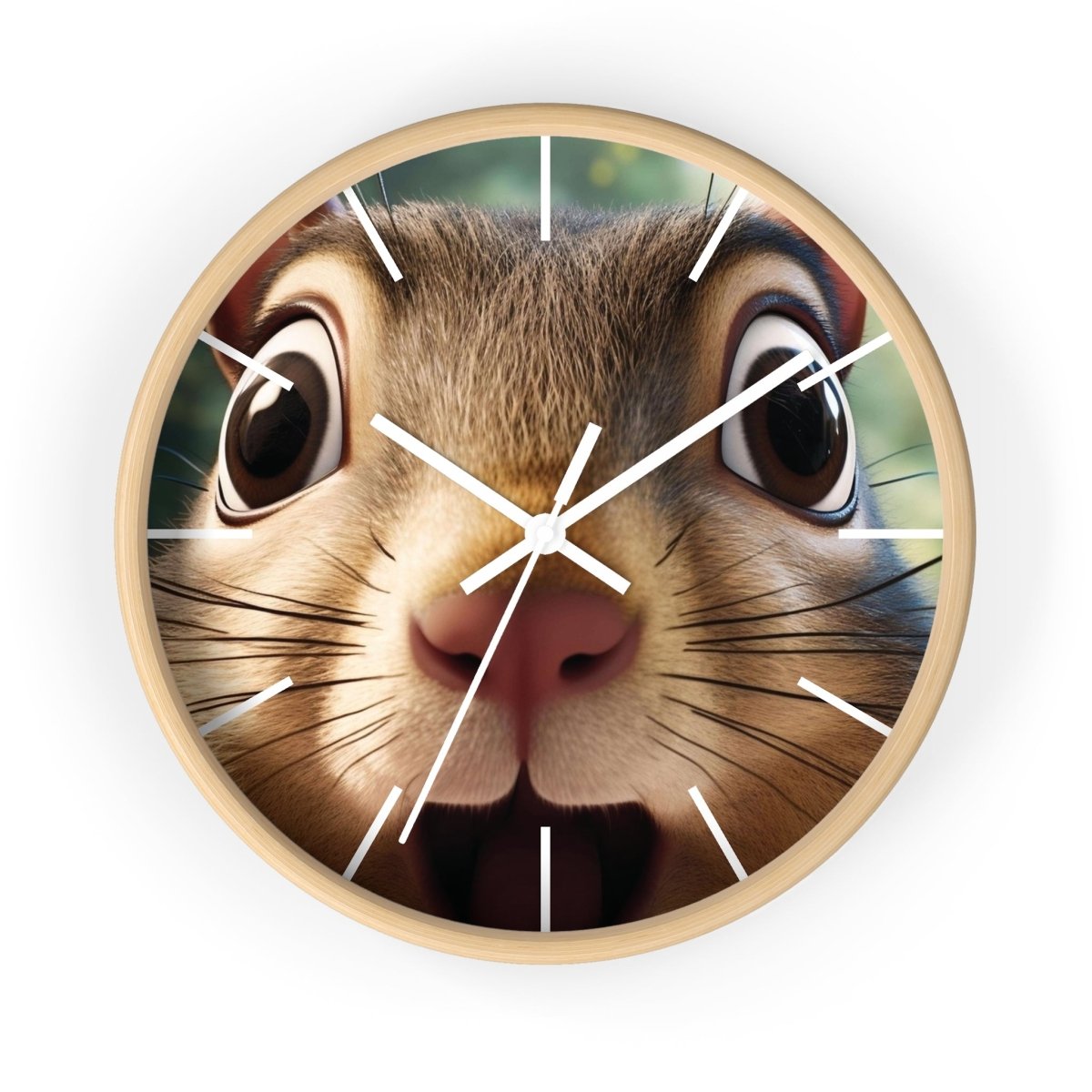 Custom Wall Clock - ChipMunk 'Where's My Nuts' Design - Earthbound Pacific