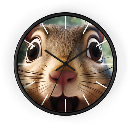 Custom Wall Clock - ChipMunk 'Where's My Nuts' Design - Earthbound Pacific