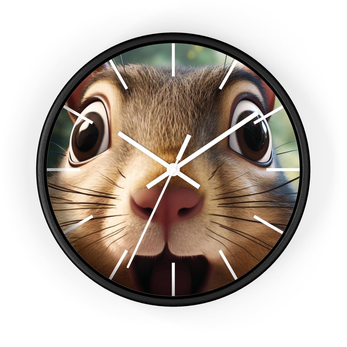 Custom Wall Clock - ChipMunk 'Where's My Nuts' Design - Earthbound Pacific