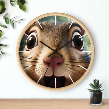 Custom Wall Clock - ChipMunk 'Where's My Nuts' Design - Earthbound Pacific