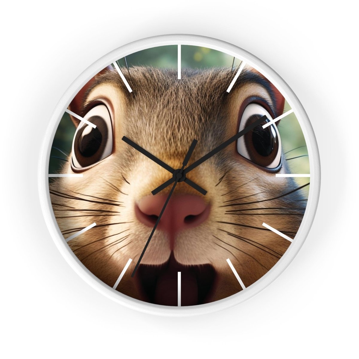 Custom Wall Clock - ChipMunk 'Where's My Nuts' Design - Earthbound Pacific