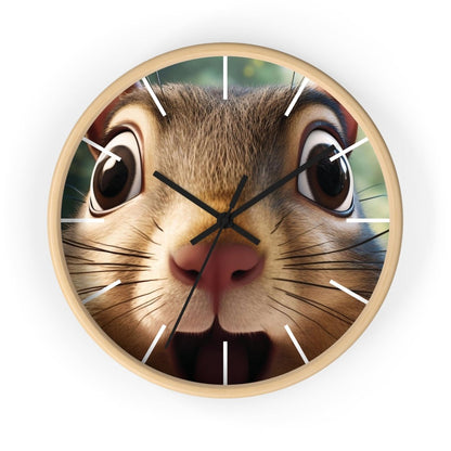 Custom Wall Clock - ChipMunk 'Where's My Nuts' Design - Earthbound Pacific