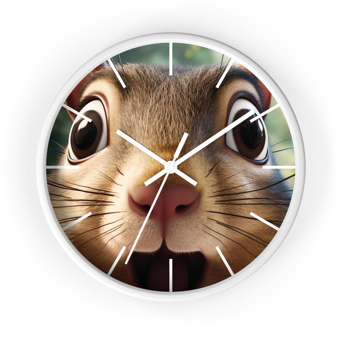 Custom Wall Clock - ChipMunk 'Where's My Nuts' Design - Earthbound Pacific