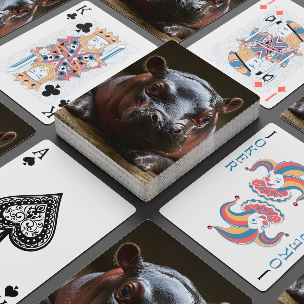 Cute Baby Hippo Poker Playing Cards - Earthbound Pacific