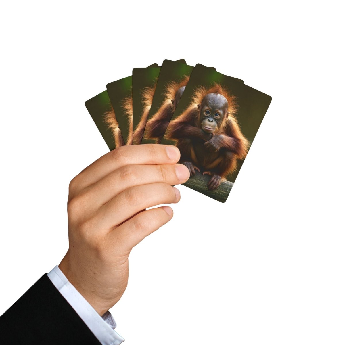 Cute Baby Orangutan Playing Cards, Fun Animal Deck Game Night Gift, Poker Card Set, Jungle Theme Poker Deck, Unique Wildlife Card Games - Earthbound Pacific