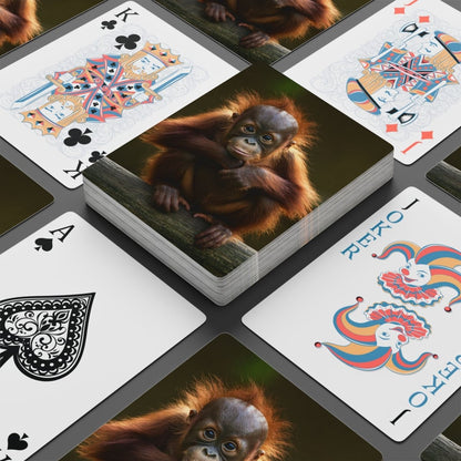 Cute Baby Orangutan Playing Cards, Fun Animal Deck Game Night Gift, Poker Card Set, Jungle Theme Poker Deck, Unique Wildlife Card Games - Earthbound Pacific