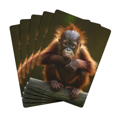 Cute Baby Orangutan Playing Cards, Fun Animal Deck Game Night Gift, Poker Card Set, Jungle Theme Poker Deck, Unique Wildlife Card Games - Earthbound Pacific