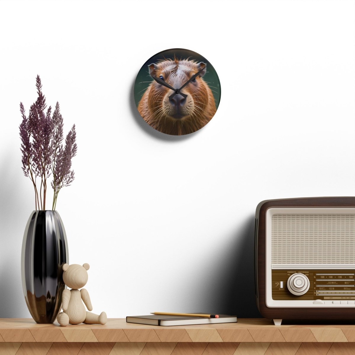 Cute Capybara Acrylic Wall Clock - Unique Animal Decor for Home & Office 28159947087878313208 Earthbound Pacific