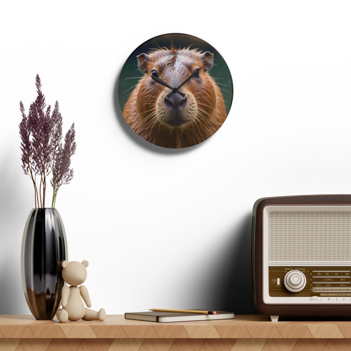 Cute Capybara Acrylic Wall Clock - Unique Animal Decor for Home & Office 28159947087878313208 Earthbound Pacific