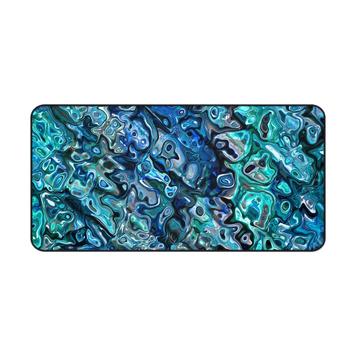 Desk Mat, New Zealand Paua Abalone Inspired Desk Pad, Mouse Pad, Office Decor, Desk Accessory, Work from Home, Gift for Coworker - Earthbound Pacific