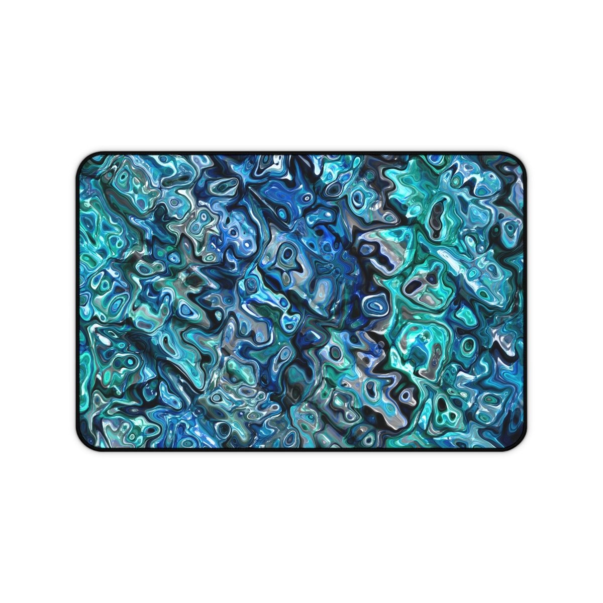 Desk Mat, New Zealand Paua Abalone Inspired Desk Pad, Mouse Pad, Office Decor, Desk Accessory, Work from Home, Gift for Coworker - Earthbound Pacific