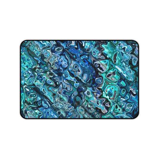 Desk Mat, New Zealand Paua Abalone Inspired Desk Pad, Mouse Pad, Office Decor, Desk Accessory, Work from Home, Gift for Coworker - Earthbound Pacific