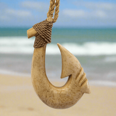 carved fish hook Alii of Hawaii 6" Hand Wood Hawaiian Makau : Home & Kitchen Perfect for any room Maori Hawaiian Bone Fish Hook