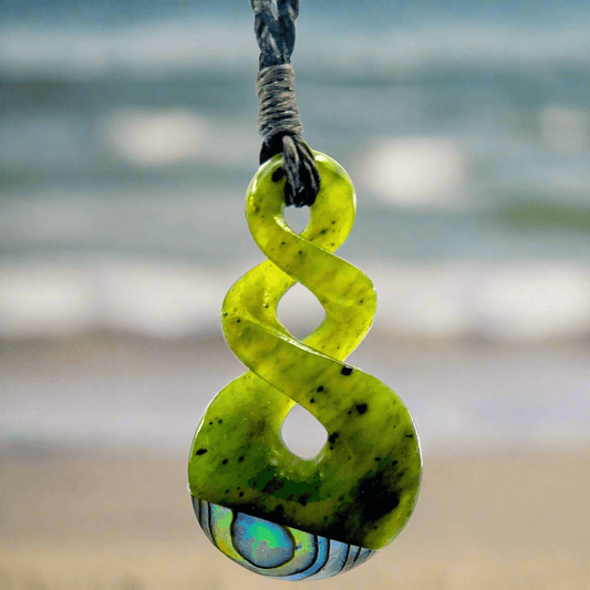 Maori Love and Friendship Jade Twist Pikorua Necklace BNJ40b Earthbound Pacific