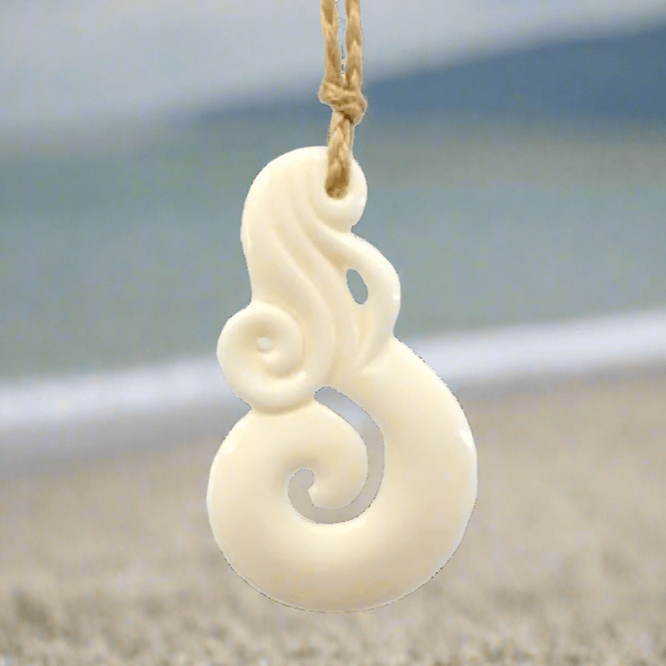 Maori Inspired Koru Spiral Lady of the Sea Necklace LSK4344E Earthbound Pacific