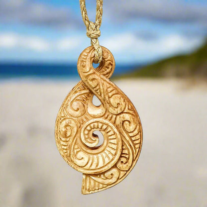 Maori stylised Infinity Love and Friendship Necklace ABTPS40N Earthbound Pacific