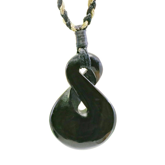 New Zealand Maori Inspired Black Infinity Symbol Necklace BH062439A1 Earthbound Pacific