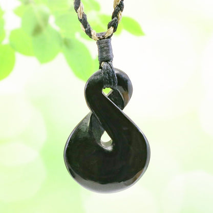 New Zealand Maori Inspired Black Infinity Symbol Necklace BH062439A1 Earthbound Pacific