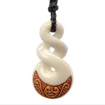 New Zealand Maori Inspired Crescent Moon Love and Friendship Infinity Necklace BBTPS35B Earthbound Pacific