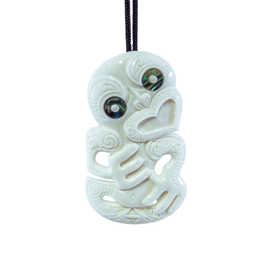 New Zealand Maori Inspired Hand Carved Bone Tiki Necklace BTI60B Earthbound Pacific