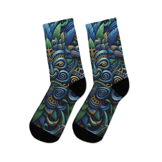 Eco - Friendly Graphic Socks, Tiki Design Inspired 28642445010760796114 Earthbound Pacific