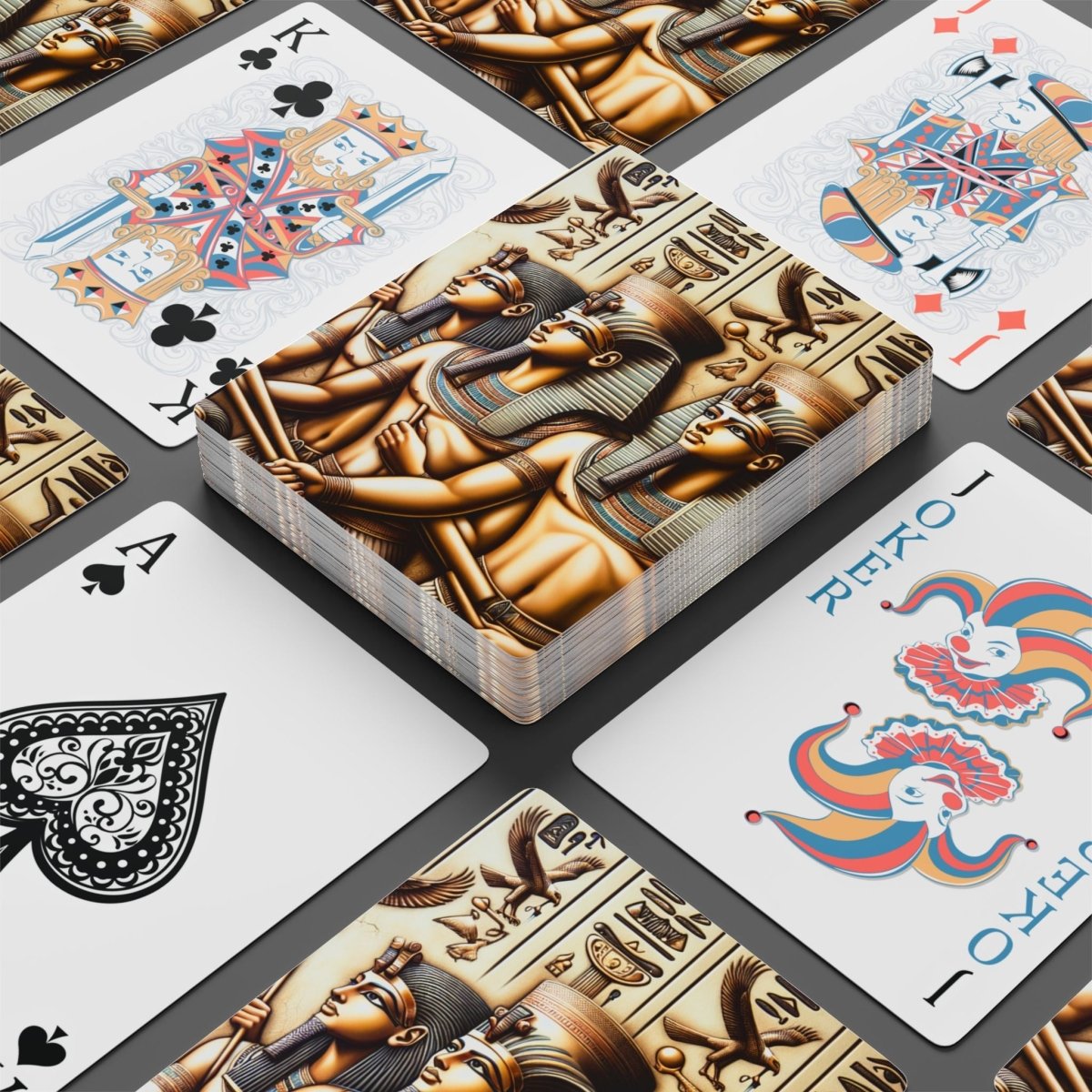 Egyptian Pharaoh Poker Playing Cards, Card Deck for Game Night, Unique Set for Card Players, Fun Gift Idea, Deck of Cards with Ancient - Earthbound Pacific