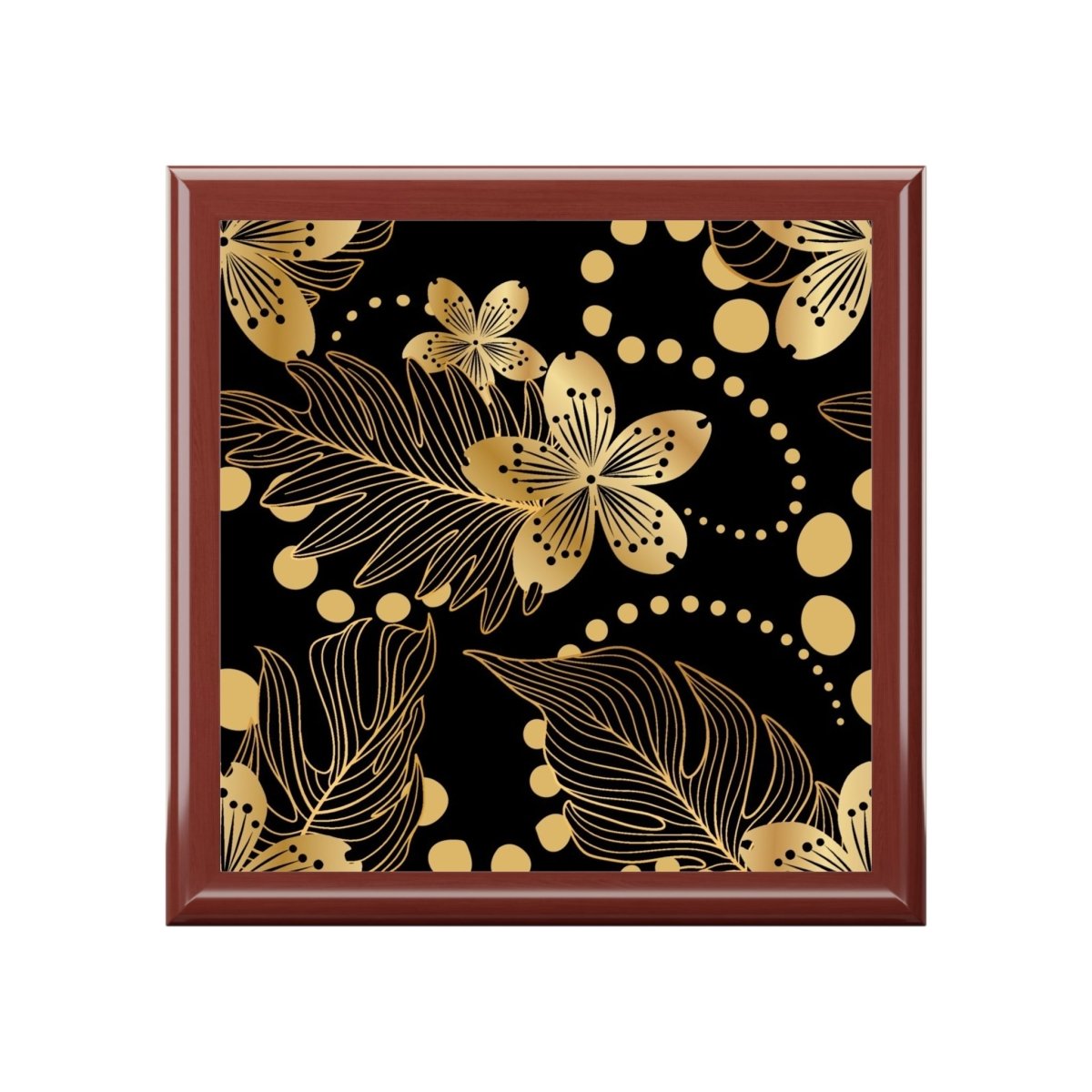 Elegant Floral Jewelry Box with Gold Accents Patten 19842262945508574345 Earthbound Pacific