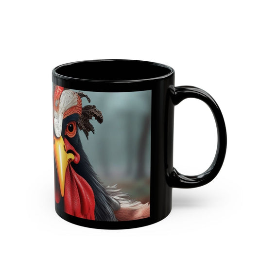 Fantasy Chicken Designer Black Mug (11oz, 15oz) - Earthbound Pacific