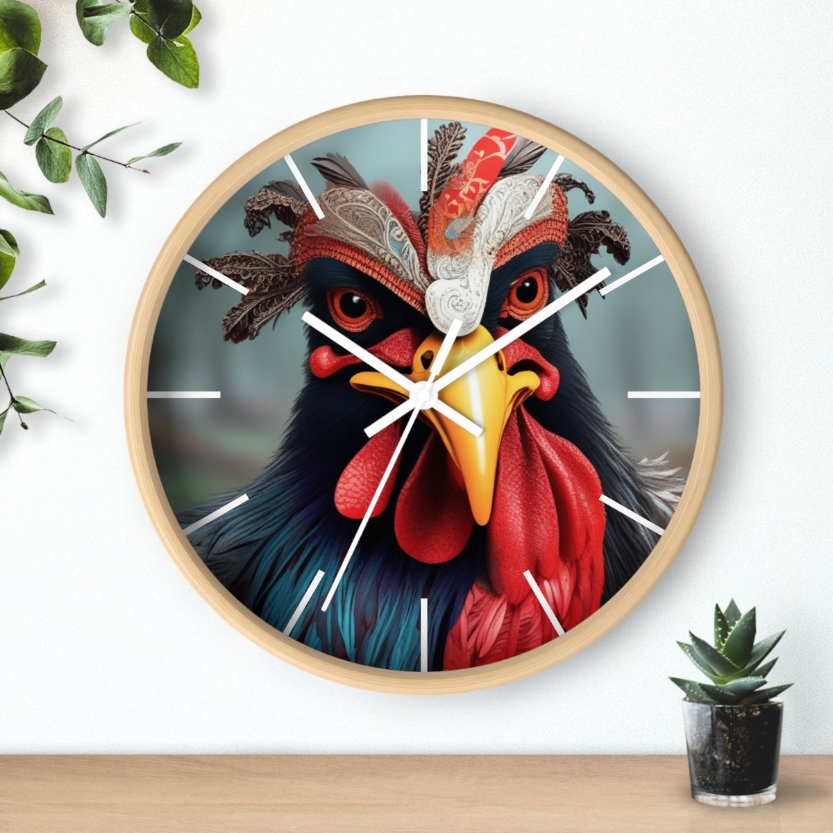 Fantasy Chicken Designer Wall Clock - Earthbound Pacific