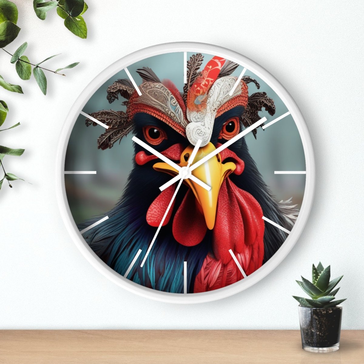 Fantasy Chicken Designer Wall Clock - Earthbound Pacific