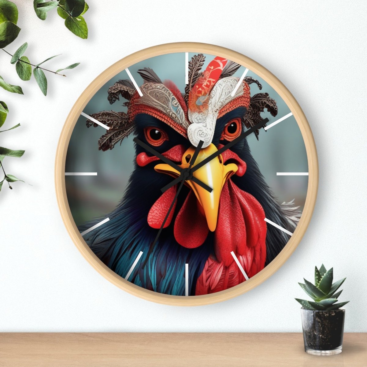 Fantasy Chicken Designer Wall Clock - Earthbound Pacific