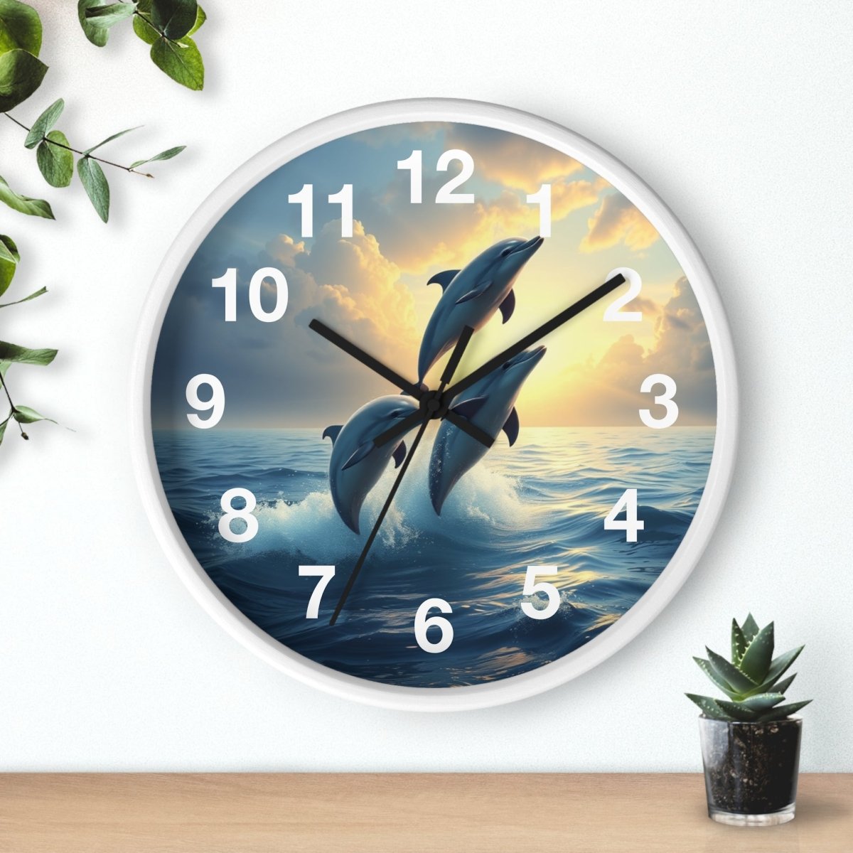 Fantasy Dolphin Designer Wall Clock - Earthbound Pacific