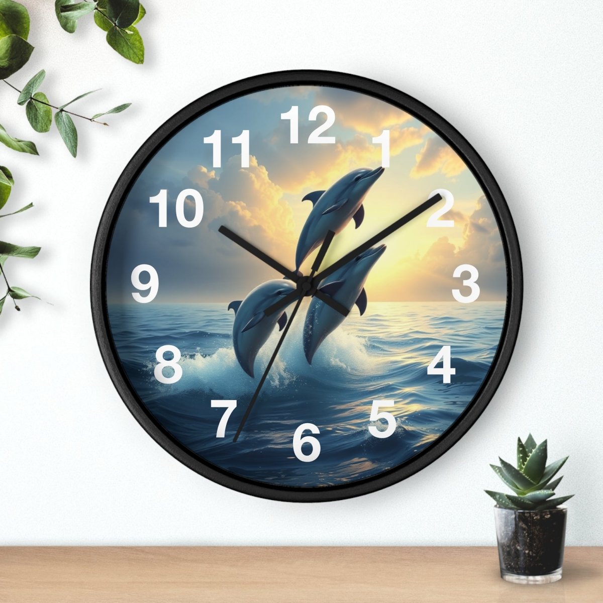 Fantasy Dolphin Designer Wall Clock - Earthbound Pacific