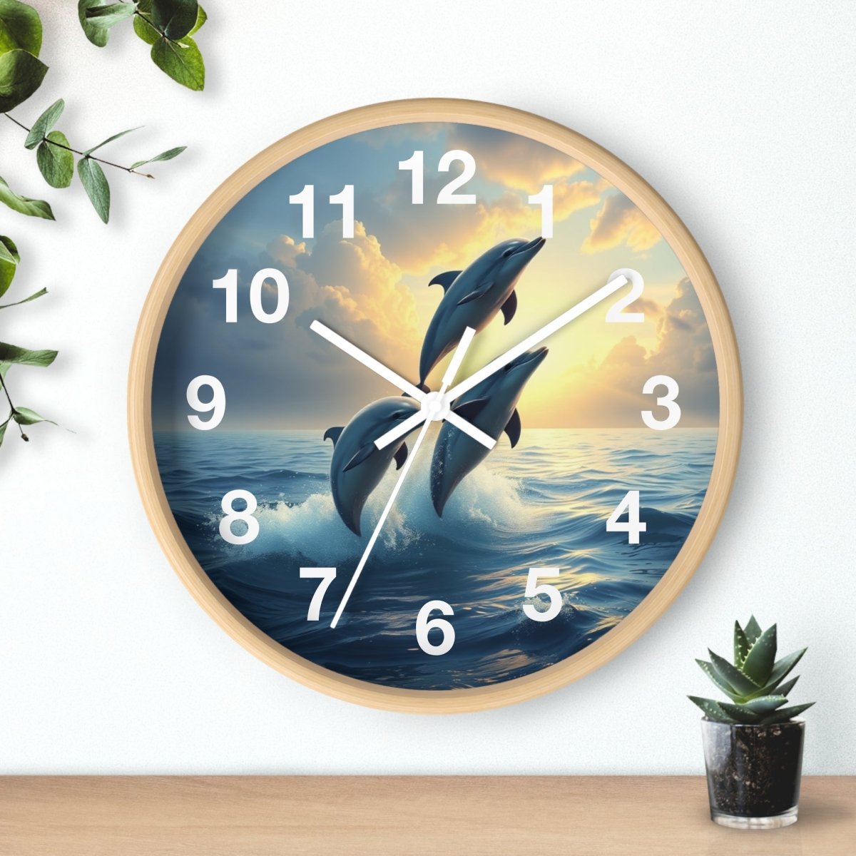 Fantasy Dolphin Designer Wall Clock - Earthbound Pacific