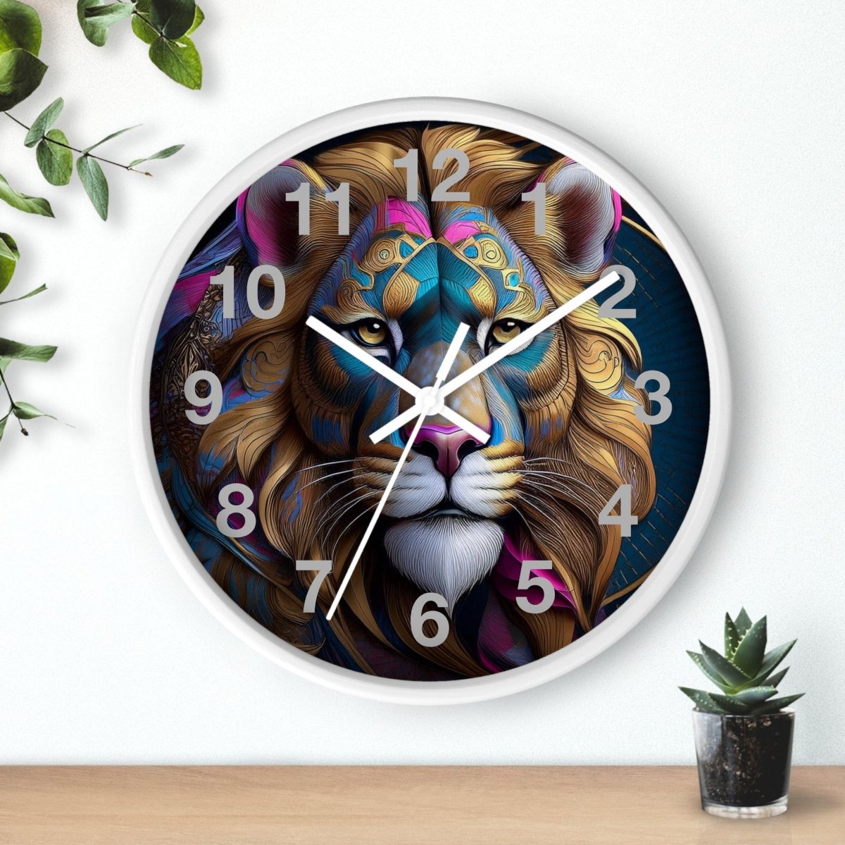 Fantasy Lion Designer Wall Clock - Earthbound Pacific