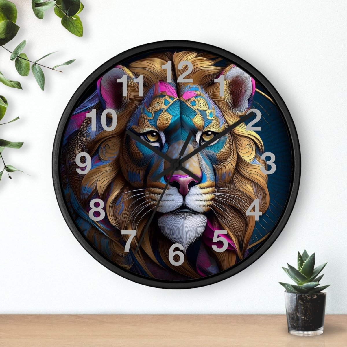 Fantasy Lion Designer Wall Clock - Earthbound Pacific