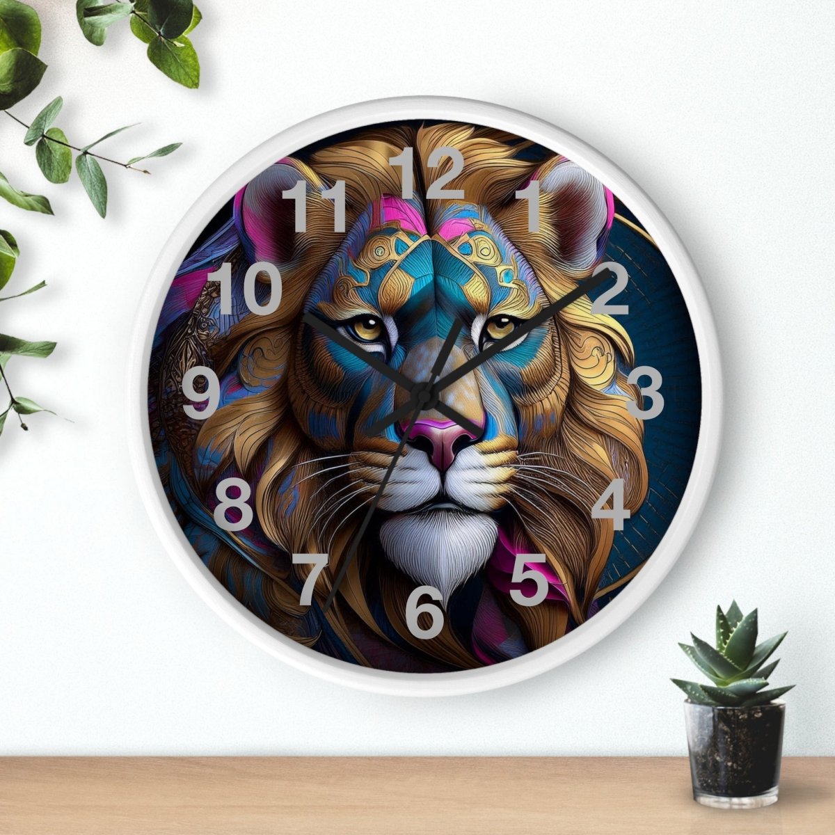 Fantasy Lion Designer Wall Clock - Earthbound Pacific