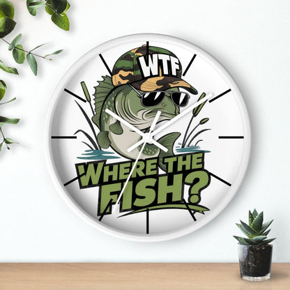 Fishing Where's The Fish Wall Clock - Earthbound Pacific